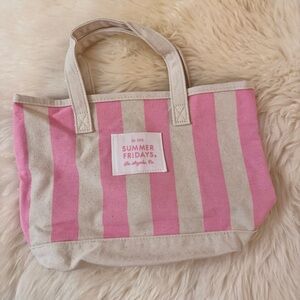 New Summer Friday’s Pink Striped Mini Tote